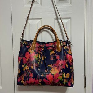 Cavalcanil Italy, Floral print crossover Bag Hot Pink inside